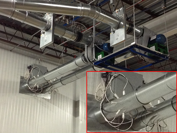 Air separator / baler with trim conveying ducts